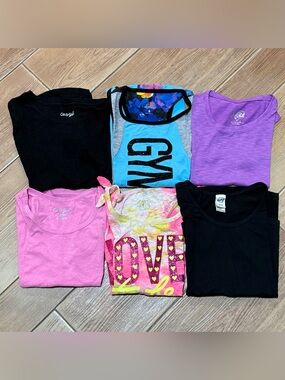 Kids Tank & Tee Bundle - Pink, Purple, Black, Blue Color Mix